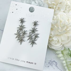 SOLD- Ann Taylor LOFT Silver Star Drop Long Earrings